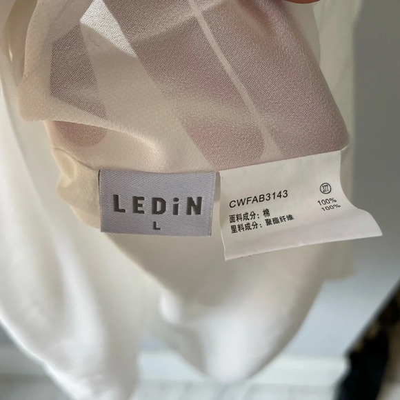 Ledin off-shoulder collared shirt dress size L - Picture 4 of 4